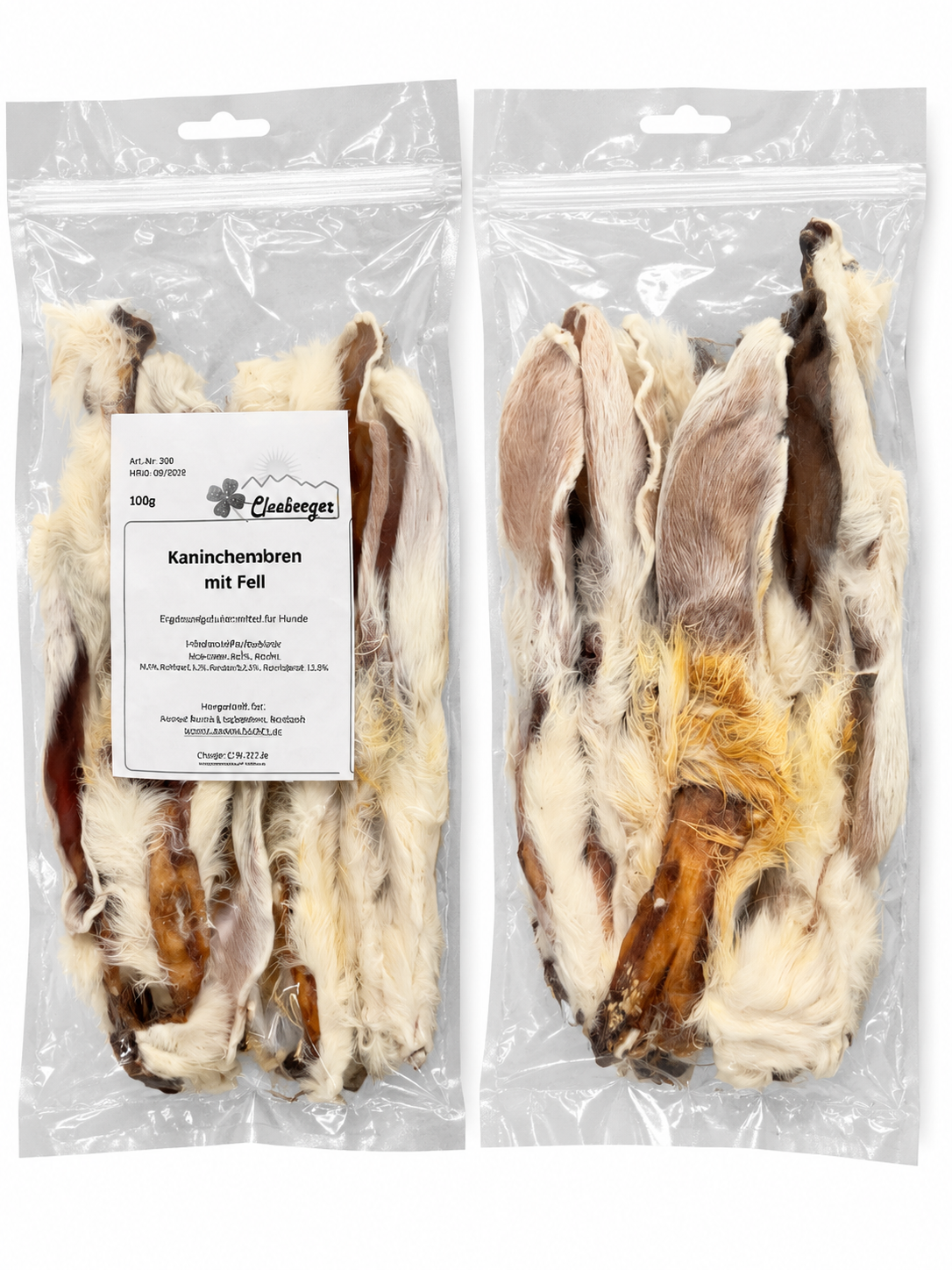 Cleeberger Kaninchenohren mit Fell - 100g