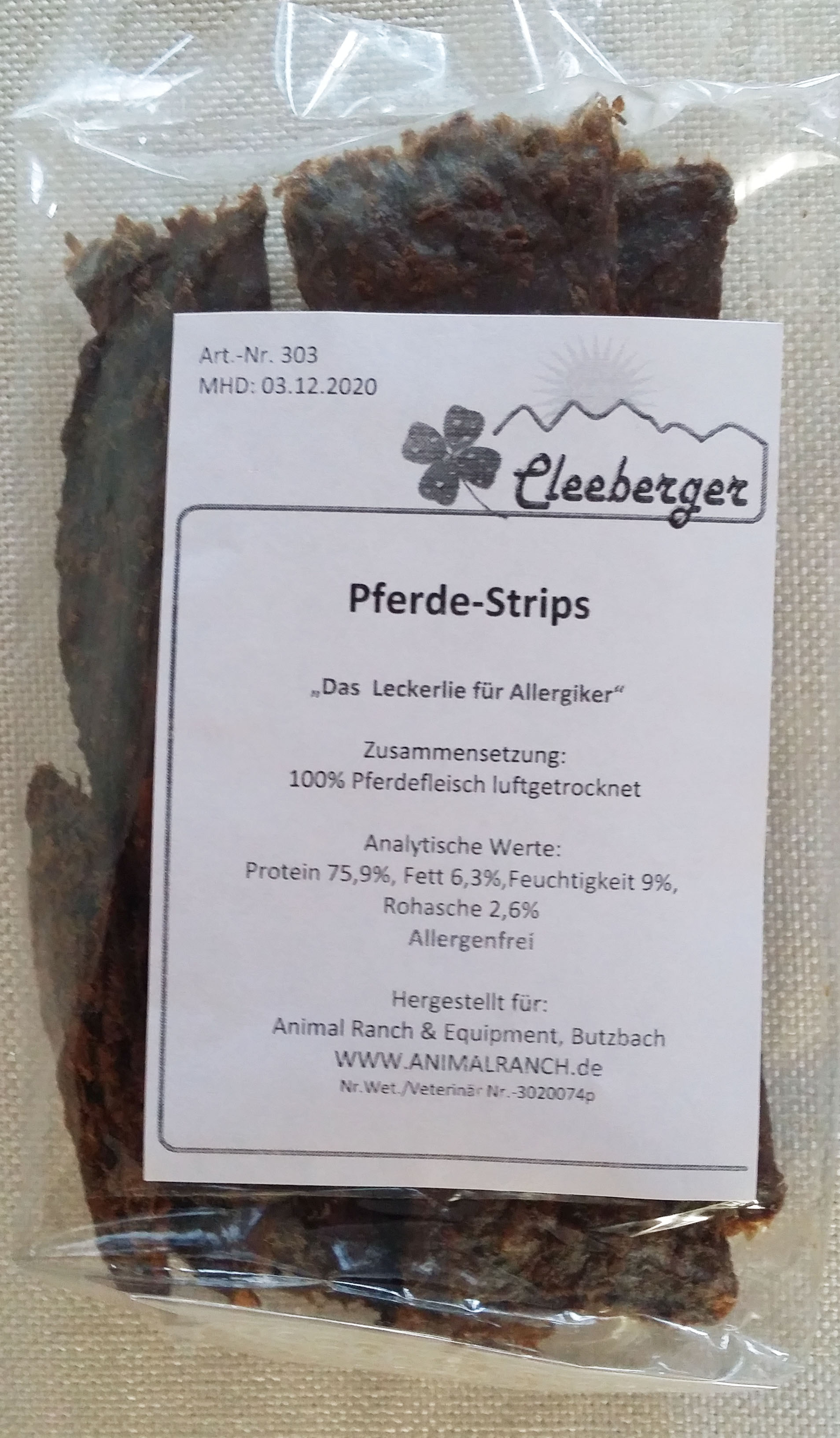 Cleeberger Pferde-Strips, 100 g