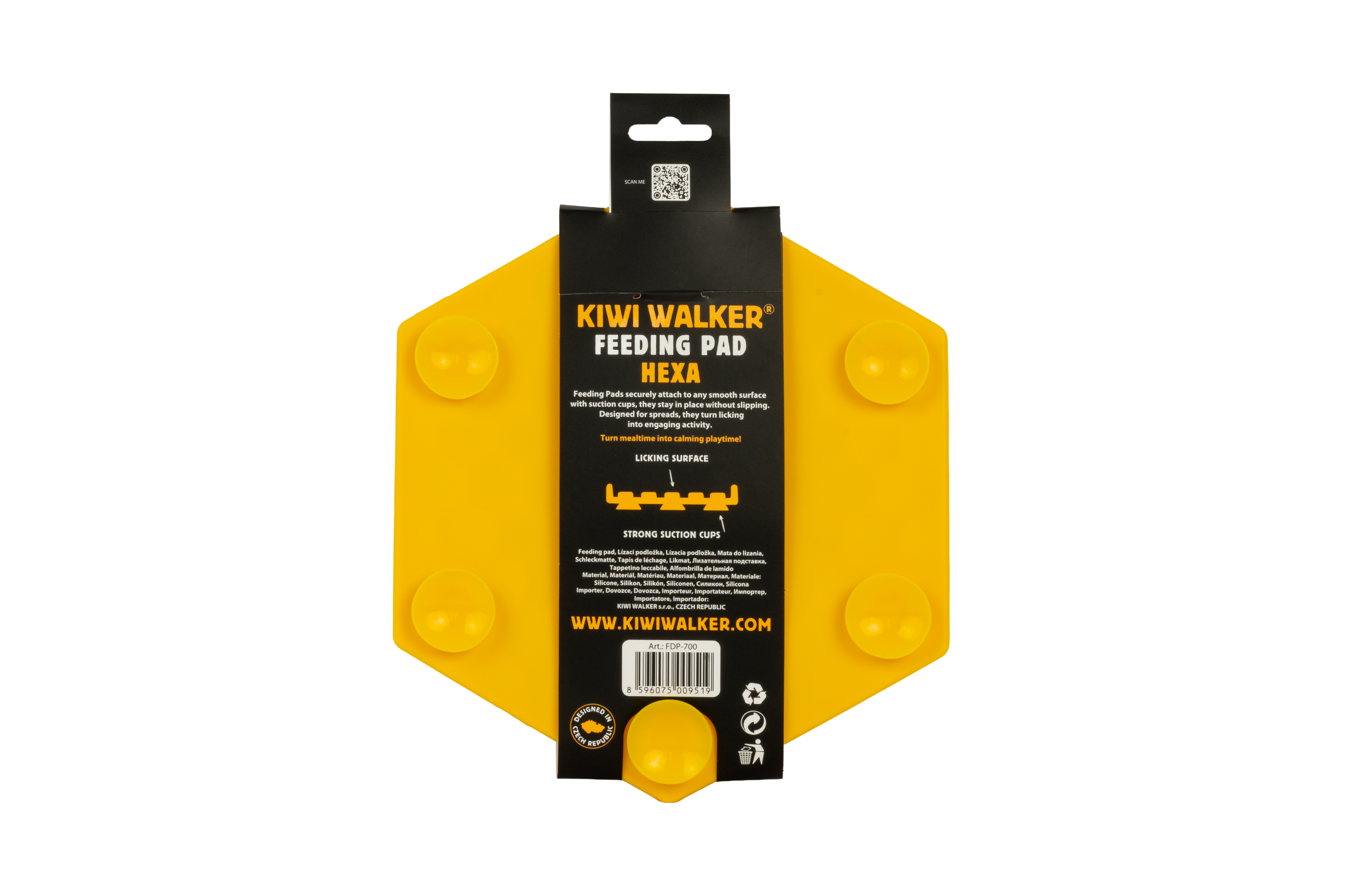 KIWI WALKER Feeding Pad Hexa Maxi Orange – 24 × 21 cm