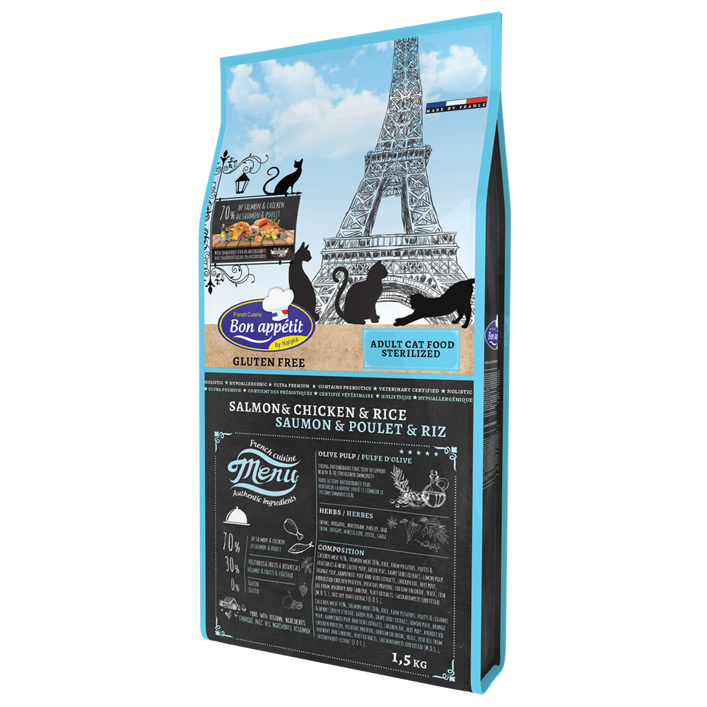 Bon Appetit - Adult Cat Sterilised Salmon& Chicken& Rice 2kg