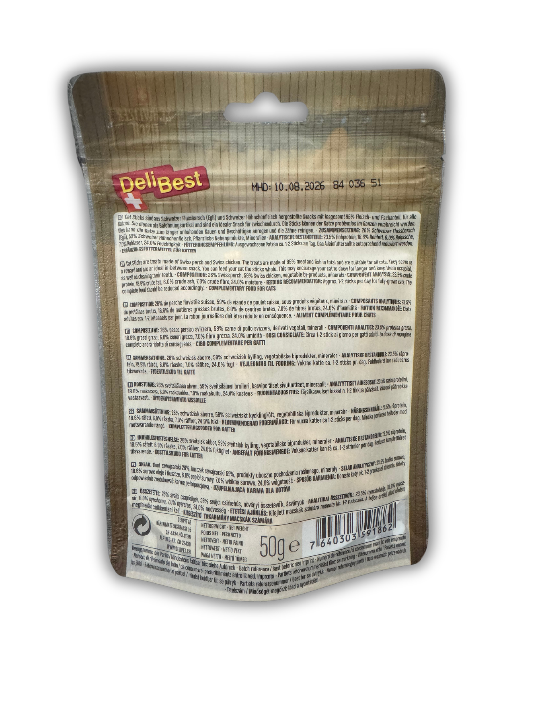 DeliBest, Cat Sticks Schweizer Flussbarsch 50g