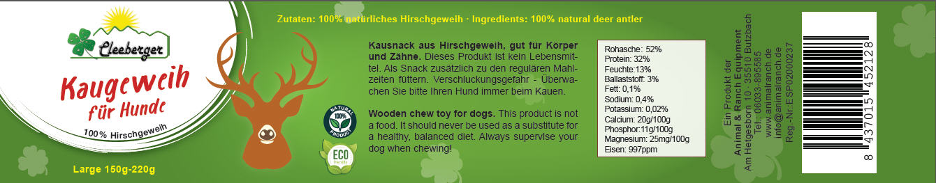 Cleeberger Kaugeweih Large – 150–220 g