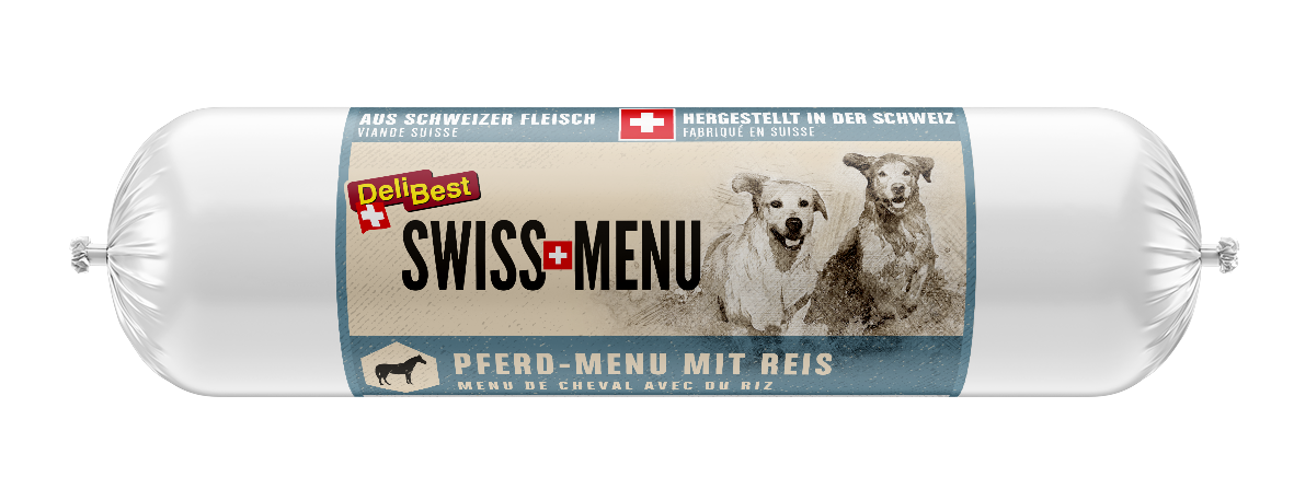 DeliBest, SWISS Menü Pferd mit Reis 400g
