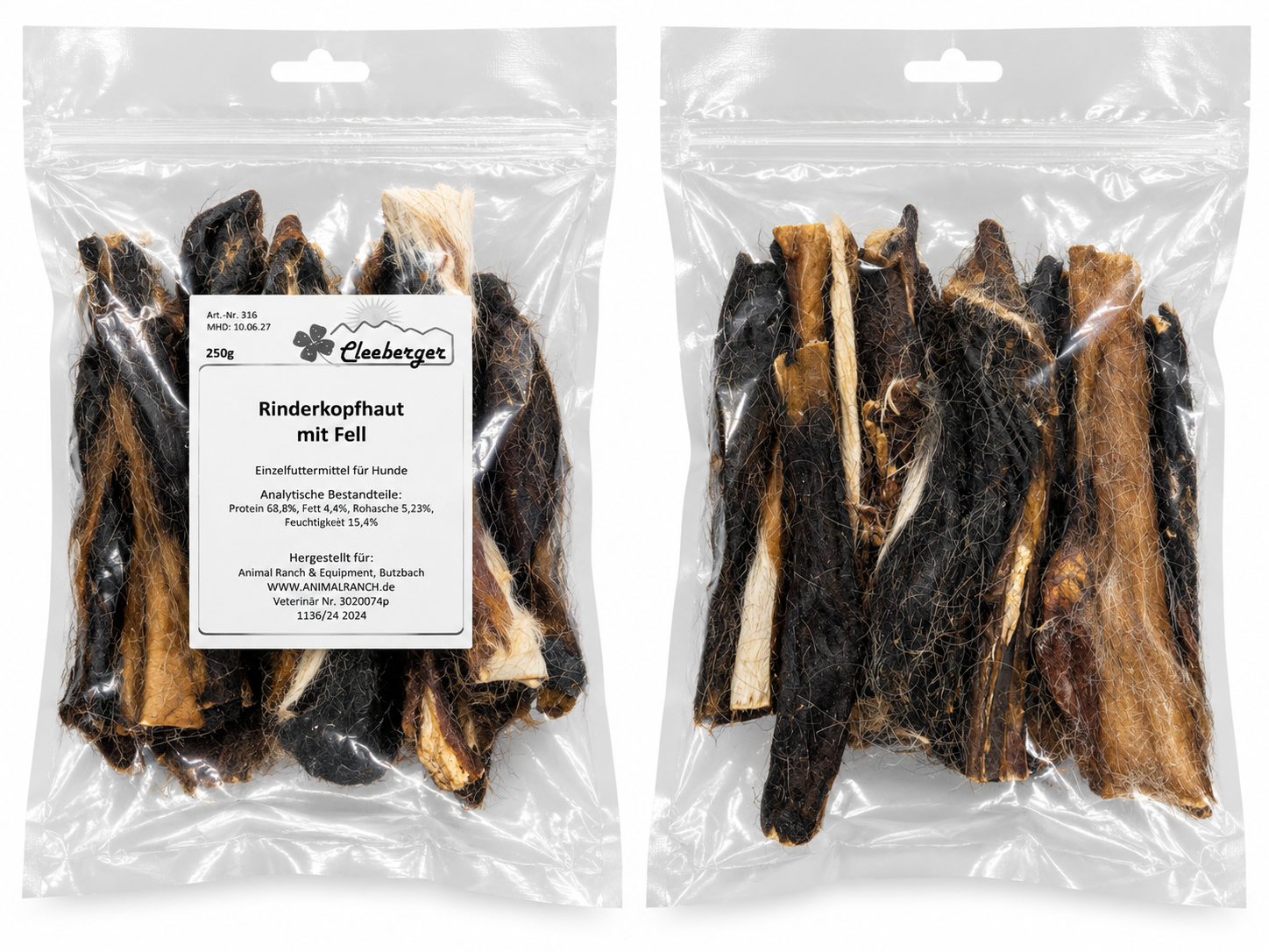 Cleeberger Rinderkopfhaut mit Fell – 250 g
