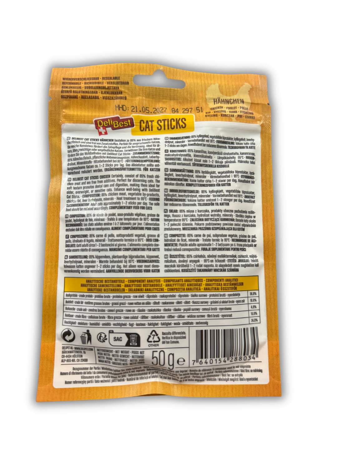 DeliBest, Cat Sticks Schweizer Hähnchen50g