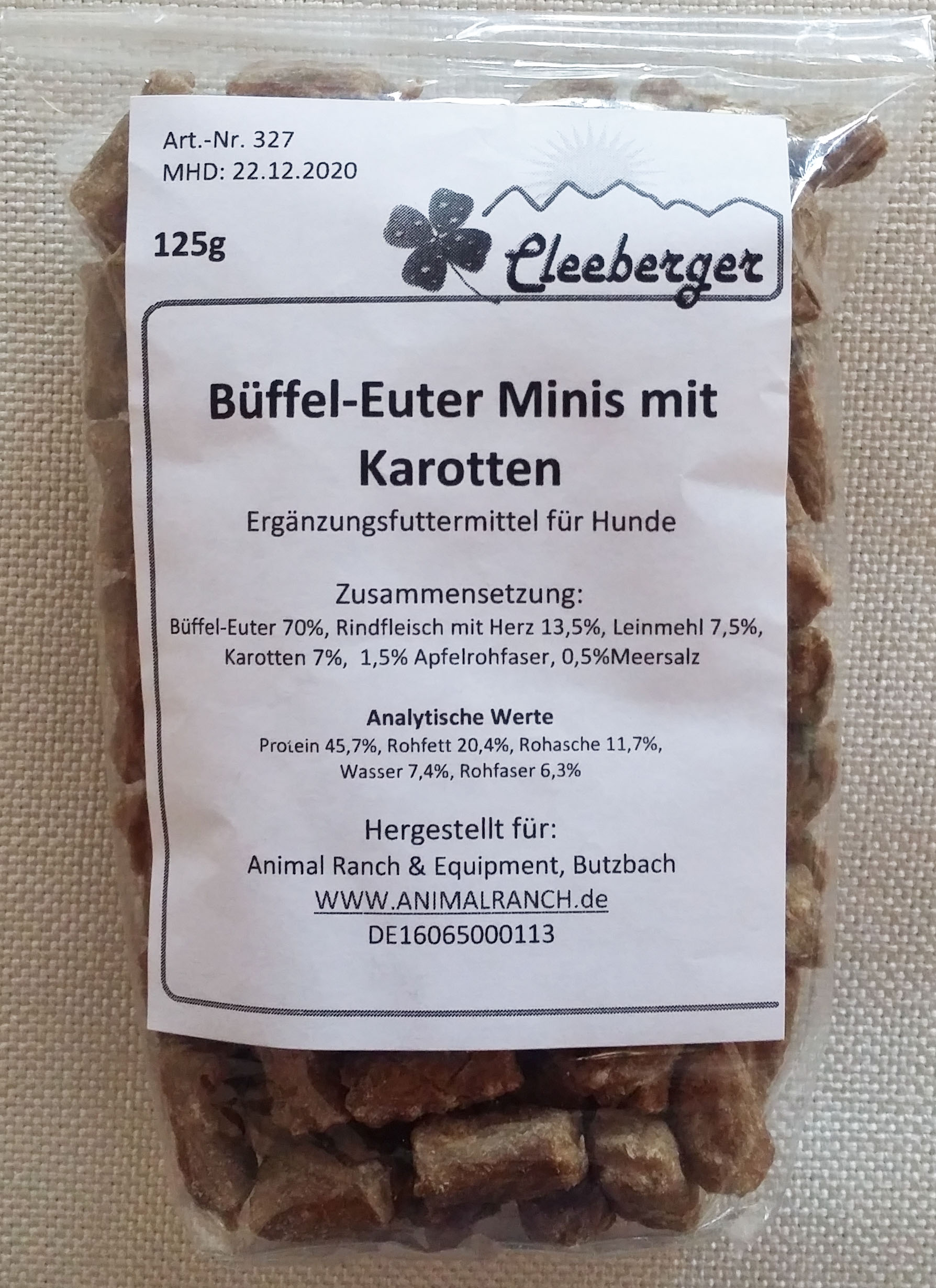 Cleeberger Büffel-Euter Minis mit Karotten, 125 g