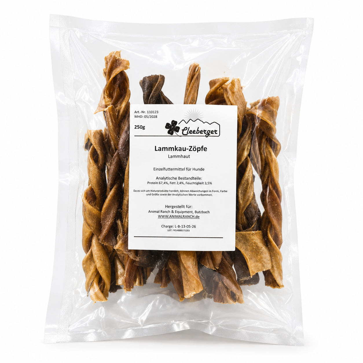 Cleeberger Lamm Kau-Zöpfe 250g